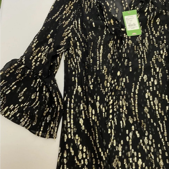 Lilly Pulitzer NWT Matilda Silk Clip Top Onyx Fish Clip Chiffon $168 Size XXS - Picture 7 of 13